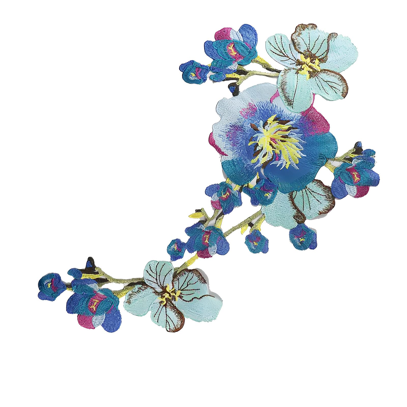 ZEPFJHE Water Soluble Embroidered Fabric Applique Sewing on Flower Sticker for Cheongsam Dress Jackets Clothing Embellishment Paeony Fabric Fix
