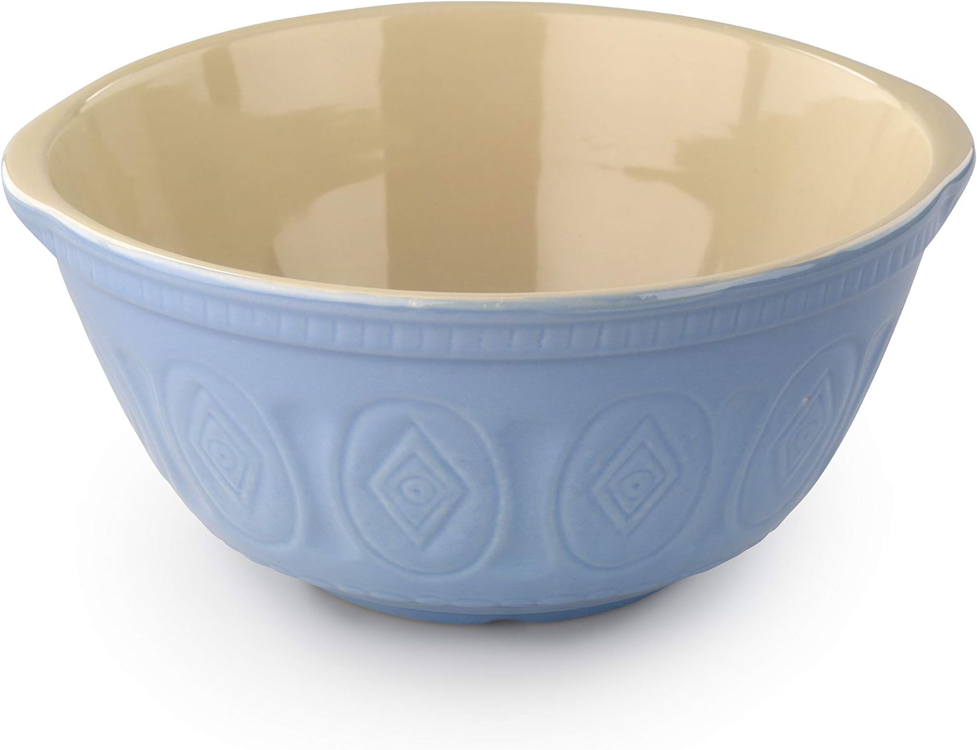 Tala Traditional Ceramic Stoneware Mixing Bowl, Blue/Cream