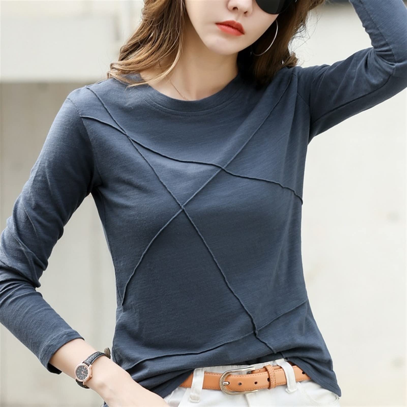 トップス OVY Cotton Long Sleeve T-shirt XL トップス OVY Cotton Long Sleeve T-shirt gray Original Cotton