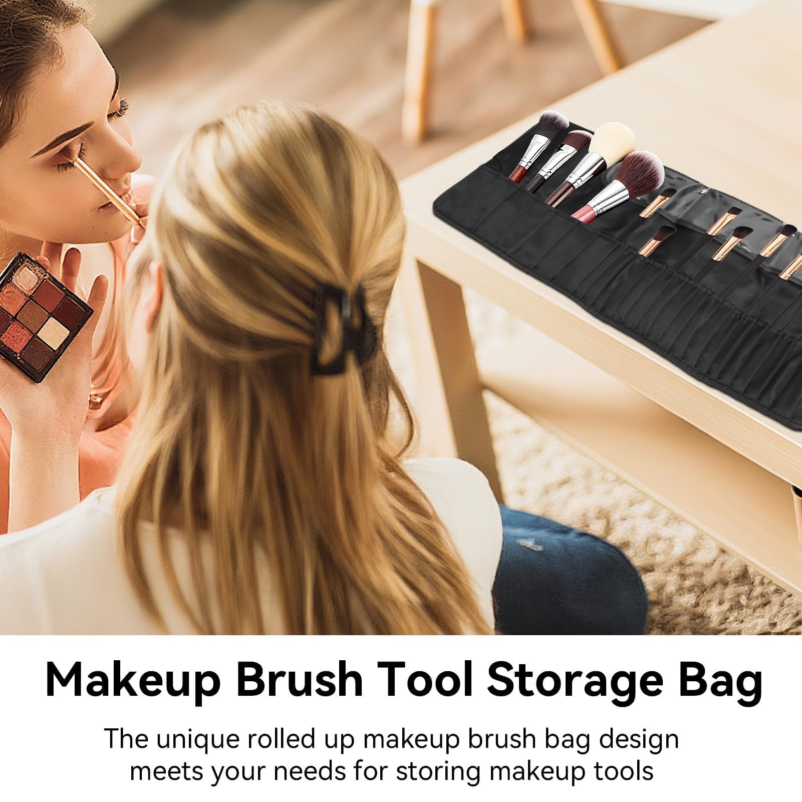 Organizzatore di Pennelli Per Trucco, Pennelli Borsa Per Cosmetici Borsa Per Pennelli Per Trucco Portatile Per Viaggio Custodia Arrotolabile Per Pennelli Per Trucco Borsa Per Cosmetici da Viaggio
