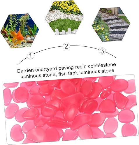 Miniatura 4 de Yardwe 100 piezas de piedra luminosa para decoración de puerta, macetas para plantas de interior, jarrón de entrada, rocas solares para jardín,