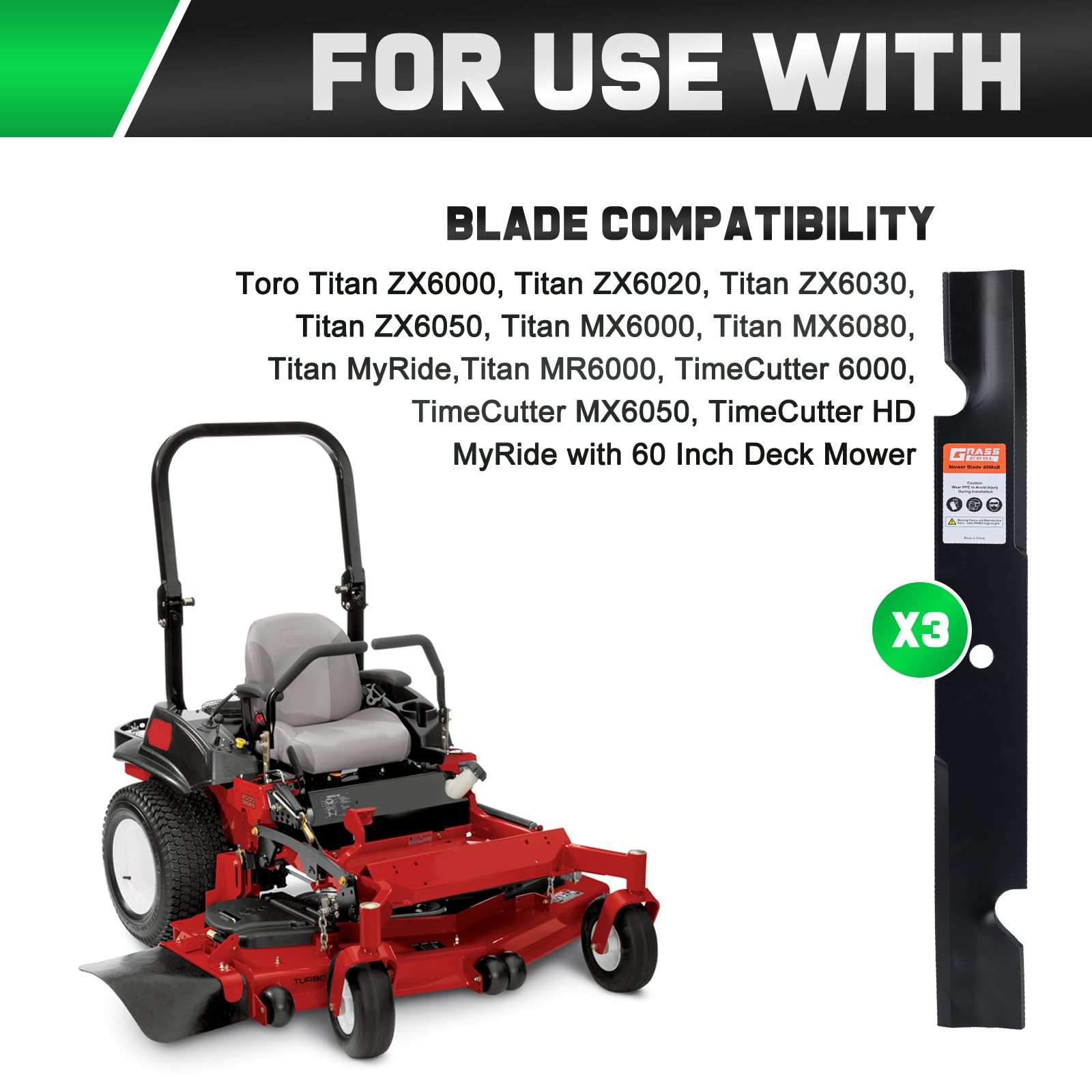 ターボ Amazon.com : Grasscool 115-9649-03 105-7718-03 Mower Blades