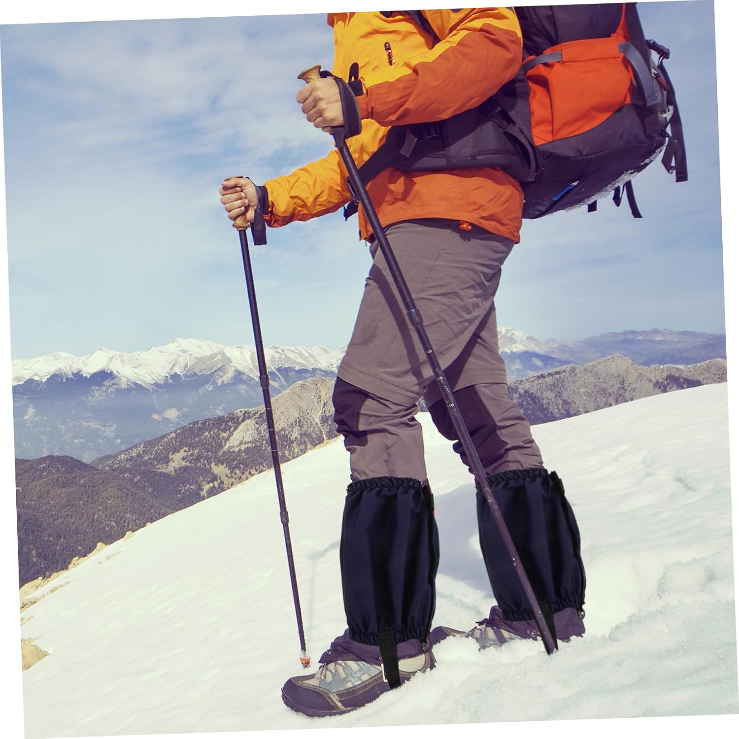 1pair Hiking Gaiters for Snow Climbing and Trekking Lightweight Portable Leg Protectors Rain Shoe Covers for Outdoor Activities