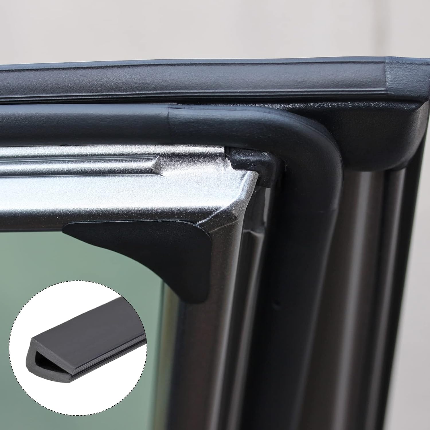 METALLIXITY Edge Trims (5M/16.4Feet) 1Pcs, Silicone U Channel Fits 0.1-1.5mm Edge Seal Strip - for Home Doors Window, Black