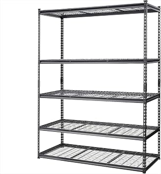 PioneerWorks Garage Shelving, 2500lbs Load Bearing Heavy Duty Storage Shelving, 48x24x72in Adjustable Storage Shelves, Durable Metal Storage Shelves, Easy Assemble for Garage, Kitchen