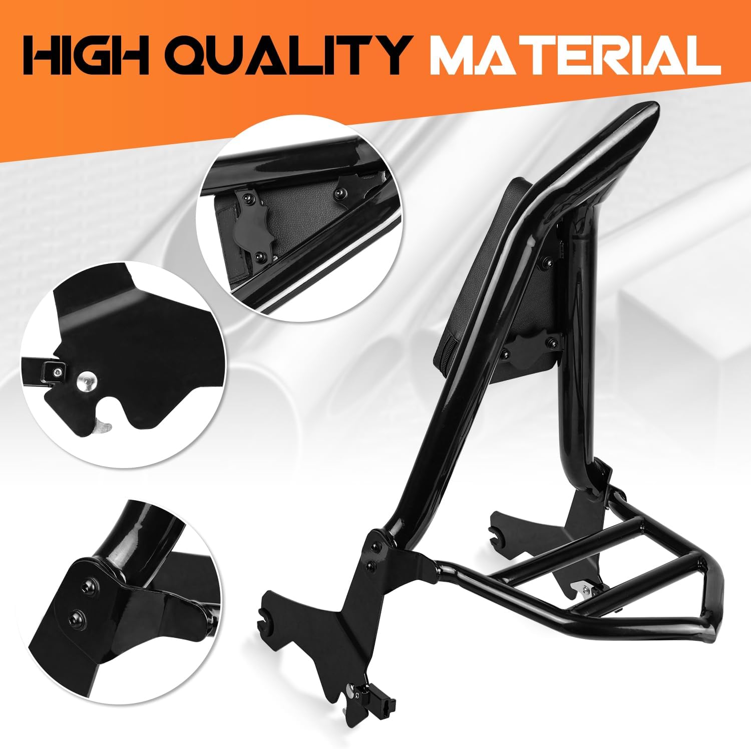 AUFER Detachable Passenger Backrest Sissy Bar Luggage Rack Set with Docking Hardware Kit Compatible with for Softail Low Rider FXLR FXRST S FXLRS ST FXLRST Sport Glide FLSB 2018-2024