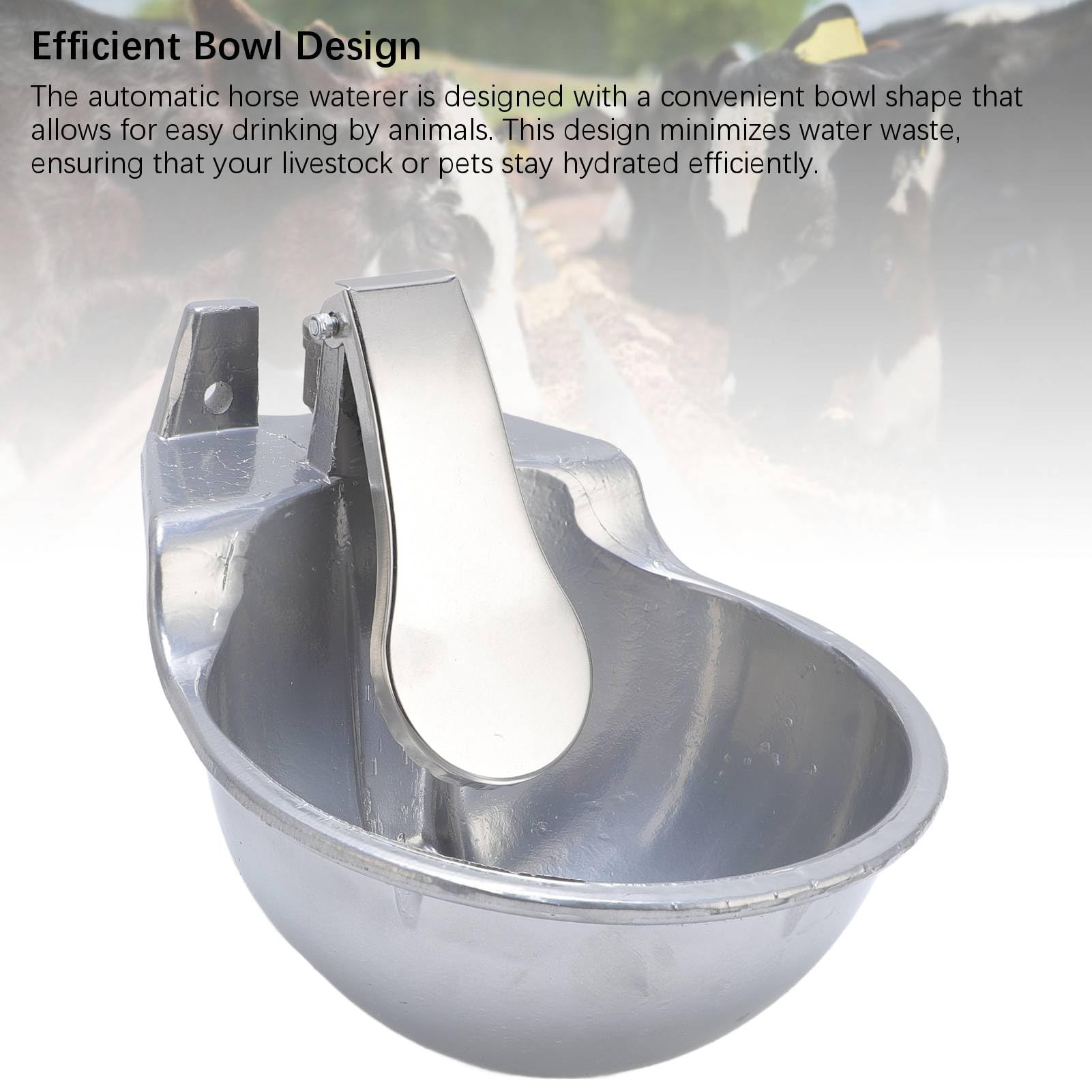 Bebedero Automático para Ganado, Bebedero Automático para Caballos de Acero Inoxidable con Tapa, Flujo de Agua Controlado, Fácil Limpieza, Diseño de Cuenco para Ganado, Caballos, Ovejas,