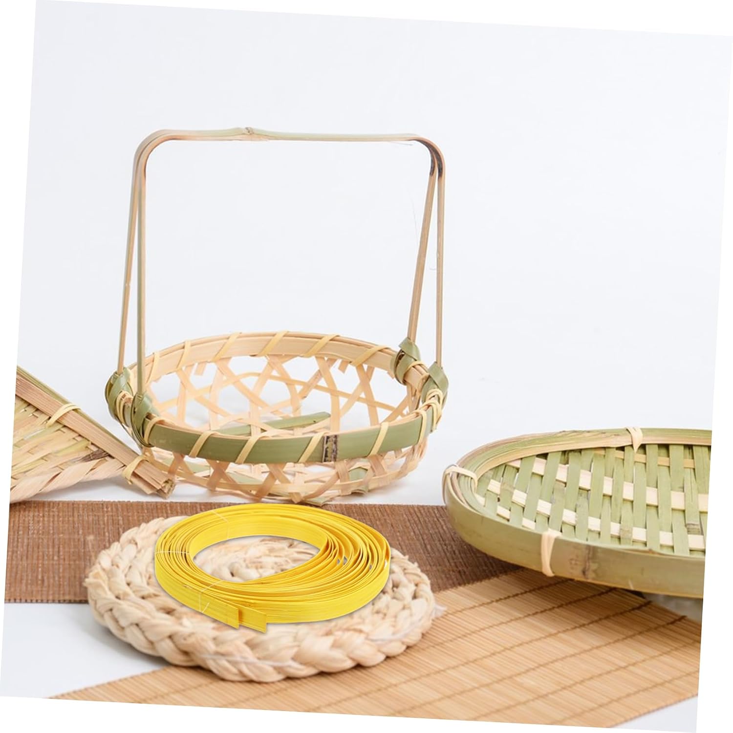 jojofuny 2rolls Natural Weaving Strips for Crafts Sticks for Basket Making and Artisan Projects Lightweight Cane Material for Creative
