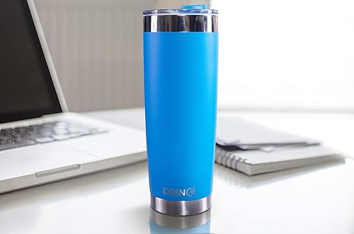 Miniatura 6 de Drinco - Termo de acero inoxidable, vaso aislado al vacío de doble pared con tapa, 2 popotes, para bebidas frías y calientes