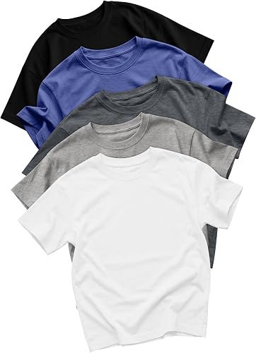 Oakgarden 5 Pack Toddler Boys T-Shirts, 5-Color, 2T