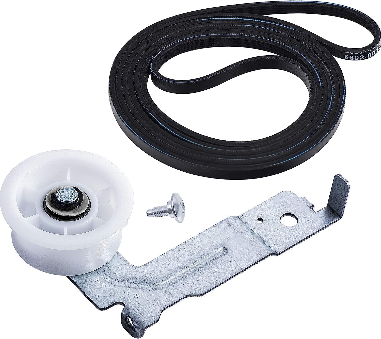 BlueStars 6602-001655 Dryer Drum Belt &amp; DC93-00634A Idler Pulley &amp; Clip