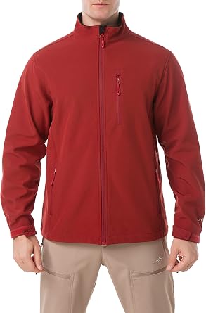TRAILSIDE SUPPLY CO. Mens Softshell Jacket Fleece Lined Windbreaker,Lightweight Water Resistant Winter Coat