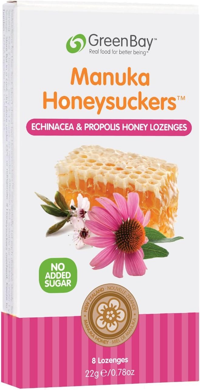 Green Bay Honeysuckers Echinacea & Propolis 12+ Manuka Honey 8 per Pack