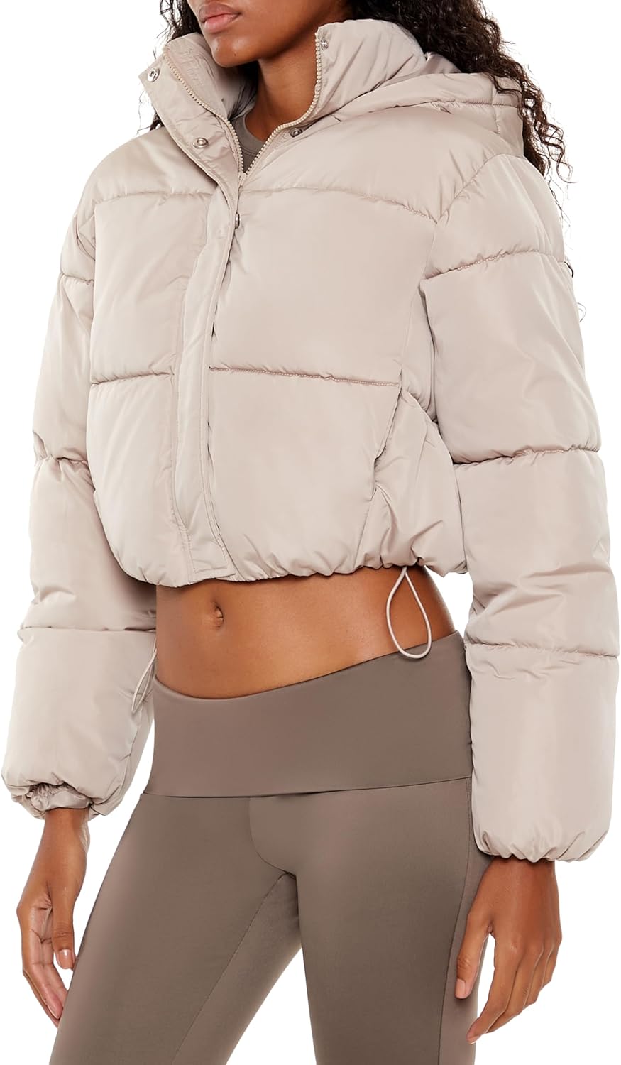 Forever 21 womens Hooded Cropped Puffer Jacket - Image 4