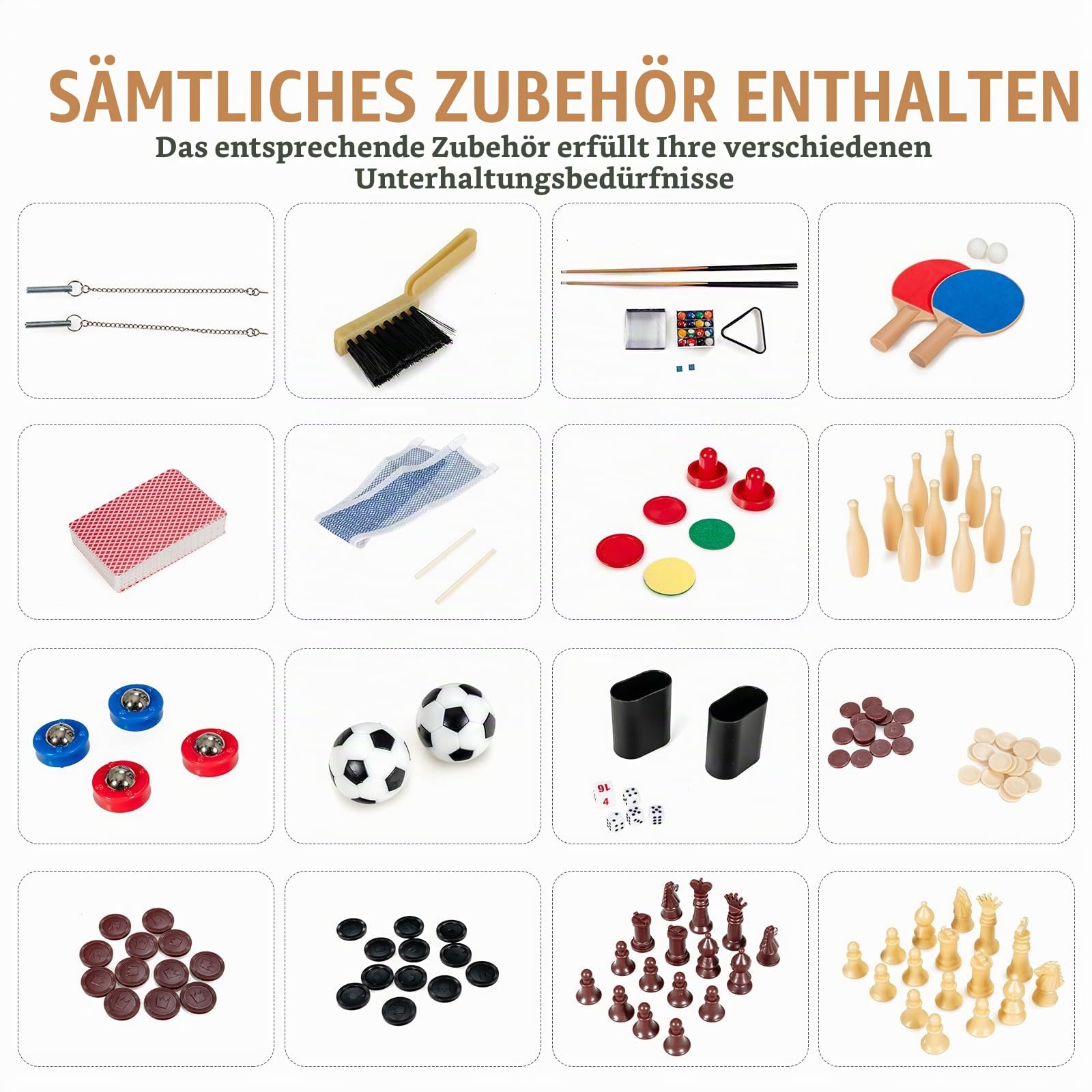 HOMASIS 10-in-1 Multifunktionstisch mit 10 Spielen für Kinder & Erwachsene