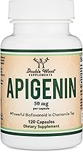 Apigenin Supplement - 50mg per Capsule, 120 Count (Powerful Bioflavonoid Found in Chamomile Tea for Relaxation, Sleep, and Mood) Senolytic Flavonols for Aging (Gluten Free) by Double Wood