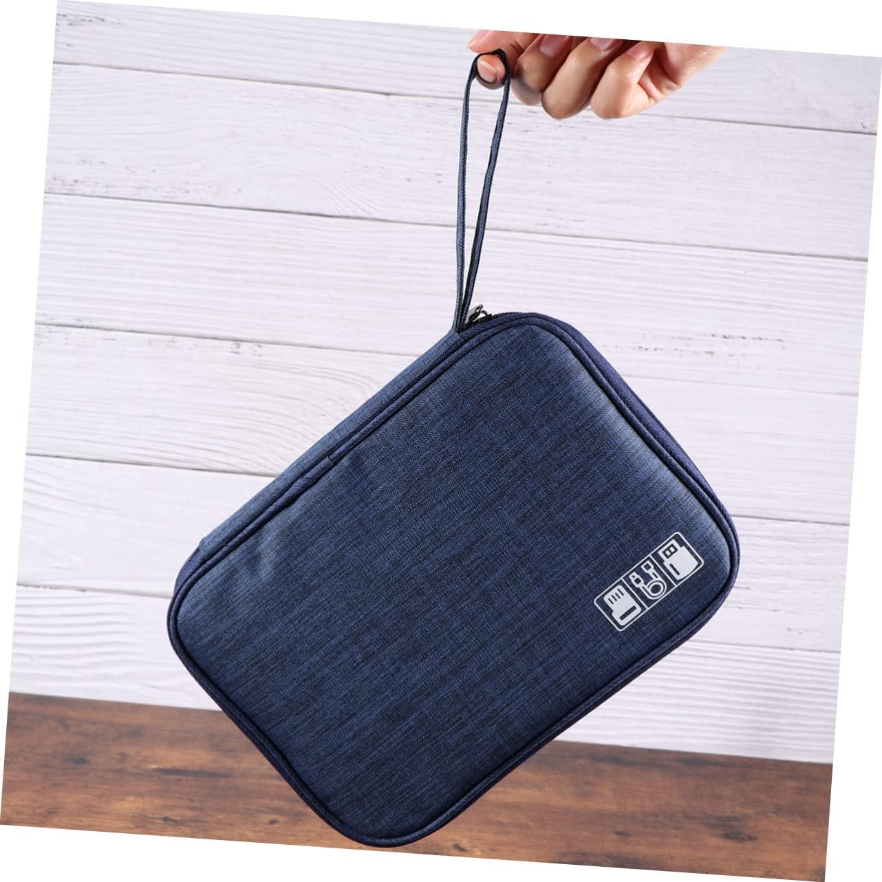 DOITOOL 3pcs Multi-function Cable Storage Bag Large Capacity Digital Carrying Pouch for Usb Earphones Power Bank Portable Organizer for Travel and Daily Use Navy