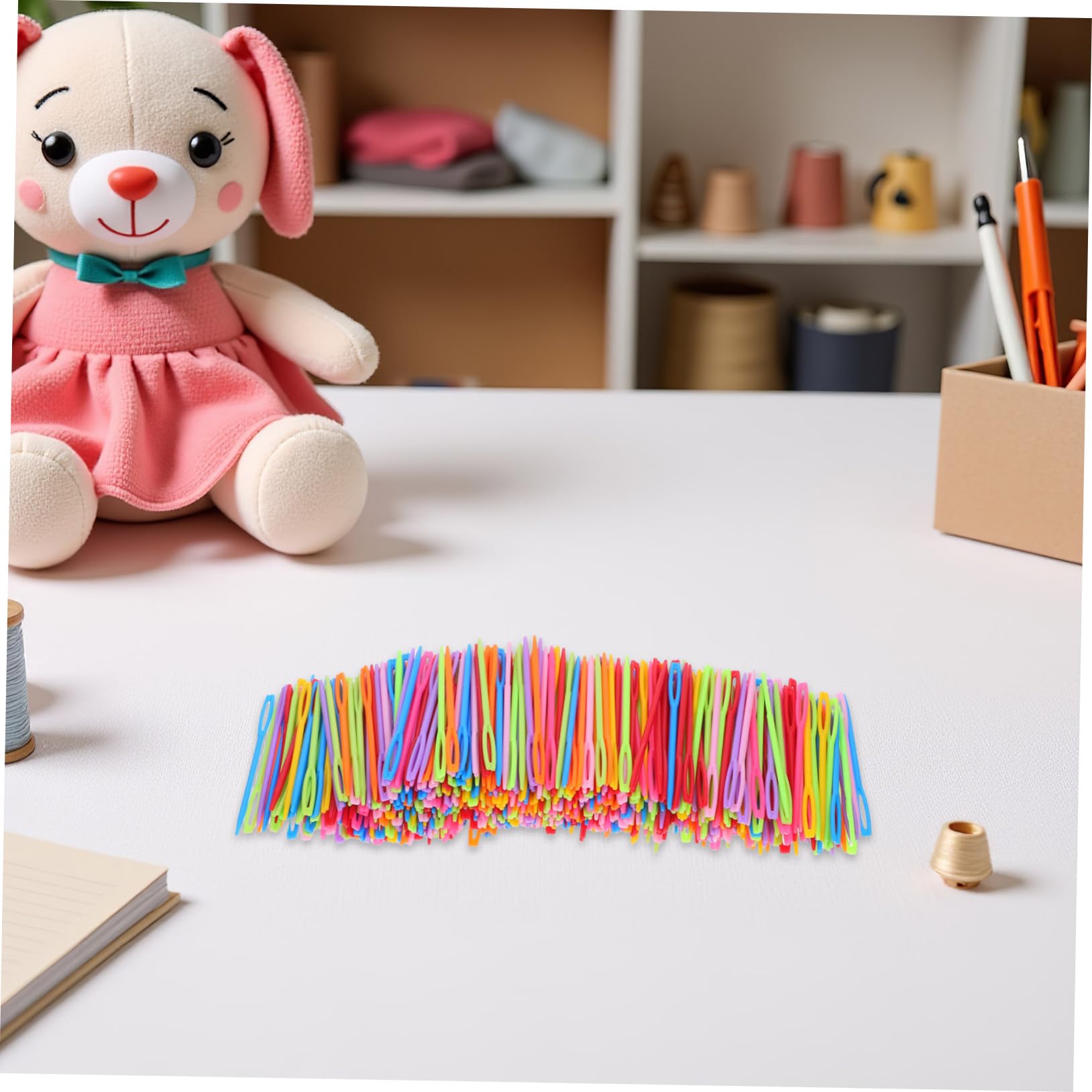 Angoily 2000pezzi Aghi da Cucito in Plastica Colorata da Occhio Grande per Filati Smussati per Sicurezza per Lavori all Uncinetto e Maglia Aghi da Arazzo per Progetti di Cucito e Rammendo