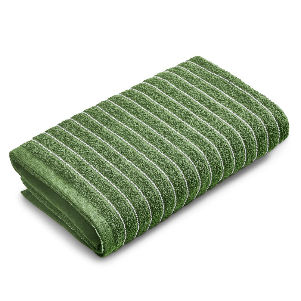 Welspun 100% Cotton Dobby Solid Bath Towel | 250 GSM | Large 70 x 150 cm | 2-in-1 | Apple Green-image-13