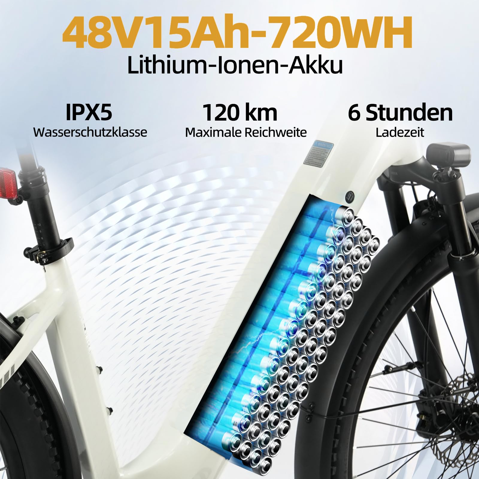 ttgo Z3 E-Bike Herren Damen, 27.5 Zoll E Bike für Erwachsene, 48V 15AH Akku, bis zu 120 km, E-Fahrrad mit 7-Gang-Getriebe, 250W Motor, City & Trekking Elektrofahrrad