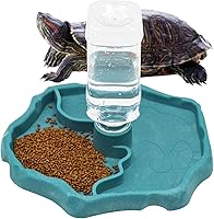 LinaLife Sky Blue Reptile Water Dish - Spill-Proof Terrarium Bowl for Turtles, Tortoises, Lizards, Geckos & Chameleons