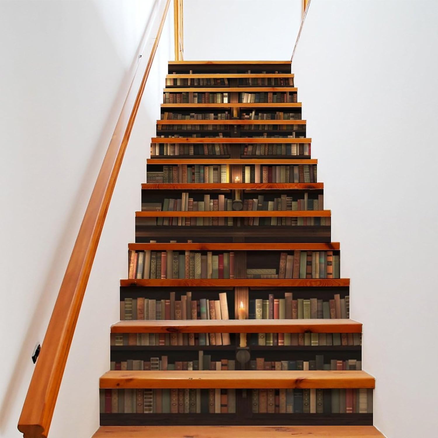 Amazon.com: Brebasf Vintage Library Bookshelf Self-Adhesive Waterproof ...