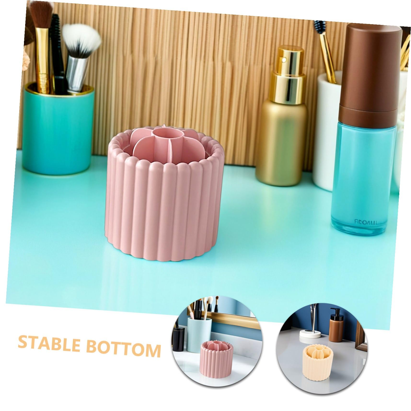 2 Pezzi Organizer Rotante per Pennelli da Trucco Scatola Multifunzionale per Pennelli e Penne Porta Cosmetici e Accessori da Scrivania Design Elegante per Bagno e Vanity
