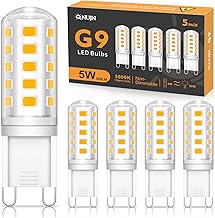 G9 Led Bulbs Warm White, 5W, 500LM, 3000K, Equivalent to 50W Halogen, Non-Dimmable Energy Saving Light Bulb for Home Lighting Decor, Chandelier, Wall Light, Crystal Lamp-5 Packs