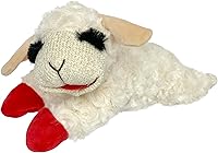 Multipet Lamb Chop Squeaky Plush Dog Toy 10" with 5 Squeakers - Extra Soft for Small & Medium Dogs Cuddling & Play