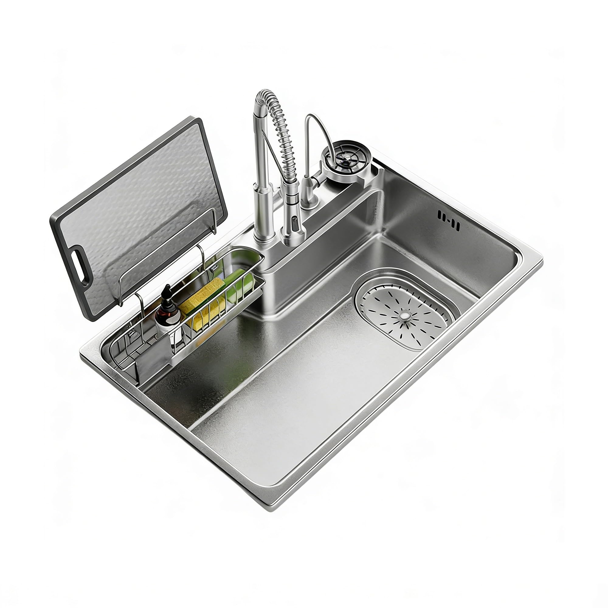 SC Kitchen Sink with All-Copper Faucet, Stainless Steel Sink(700mm)
