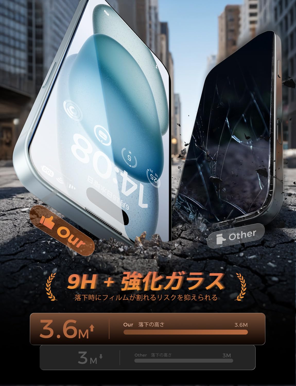 Amazon | 【光沢】MAGIC JOHN 対応 iPhone 15/16 用 ガラスフィルム 2