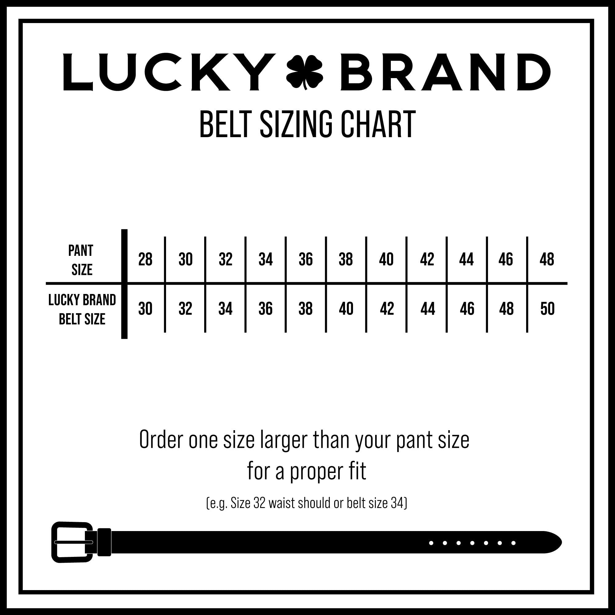 Lucky Brand Cinturón de Cuero Con Bordes de Corte Crudo Cinturón Hombre