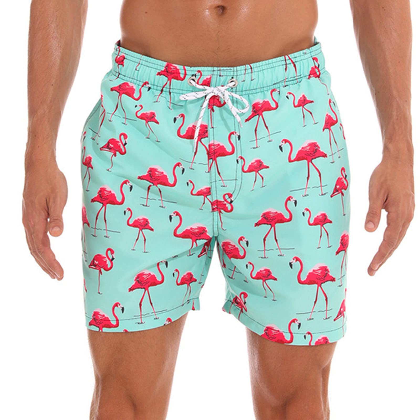 Aisprts Badeshorts Herren Atmungsaktive Schnell Trocknende Badehose mit 3 Taschen Schwimmhose Herren mit Mesh-Futter und Verstellbarem Kordelzug