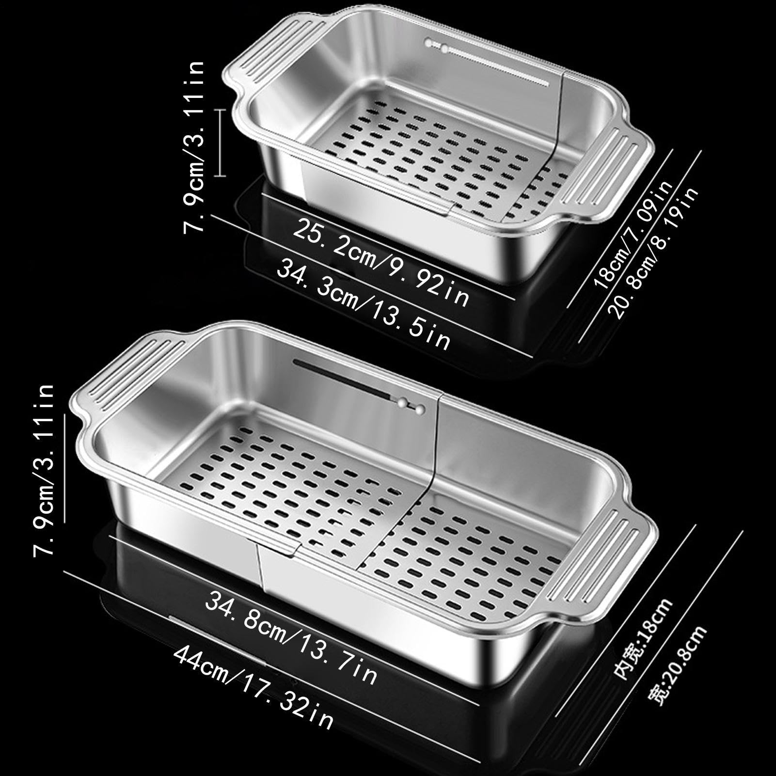 Ausziehbares Abtropfsieb über der Spüle | Teleskopisches Abtropfsieb zum Waschen – Abtropfsieb für die Spüle, für , , Nudeln, Utensilien, Küche, Haus, Wohnung und