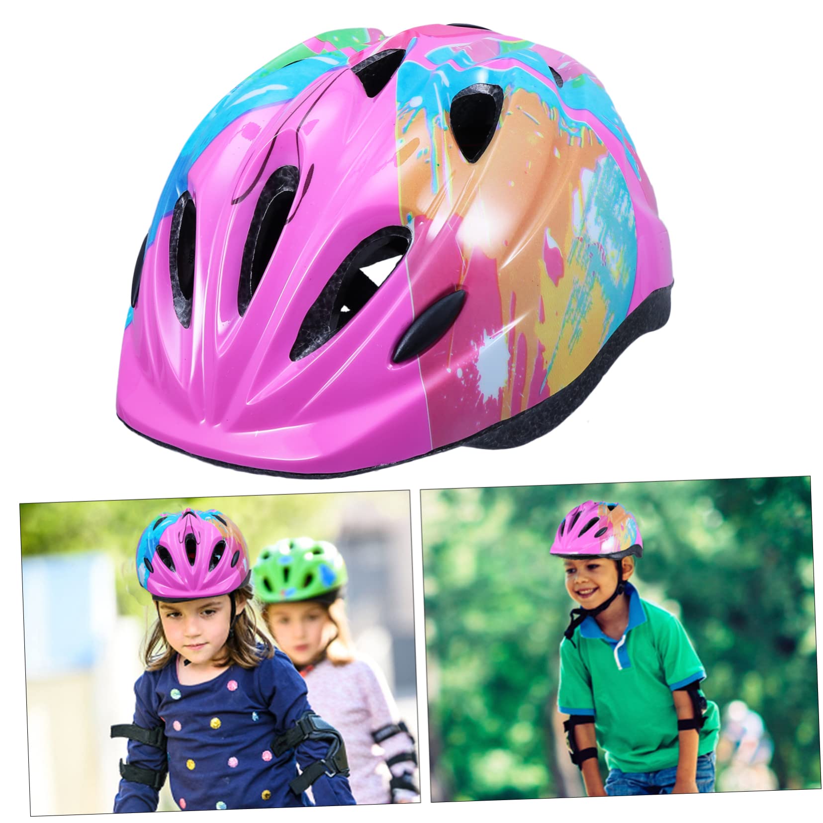 HANABASS 2pièces Casque De Vélo pour Garçon Fille Casque De Sécurité Léger Et Respirant pour Garçons Et Filles Optimale pour Cyclisme Patinage Convient Aux Têtes Design Ergonomique