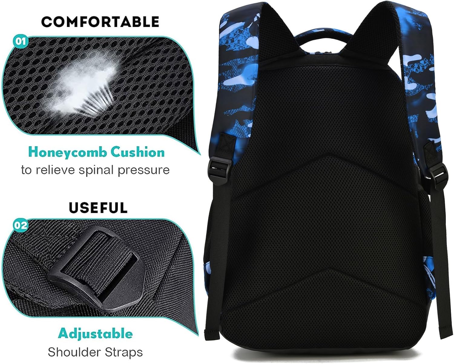 School Backpack for Boys, Waterproof Laptop Backpack with USB Charging Port, Anime Cartoon Luminous Backpack Lightweight Kids Bookbag for Teen Boys - Image 4