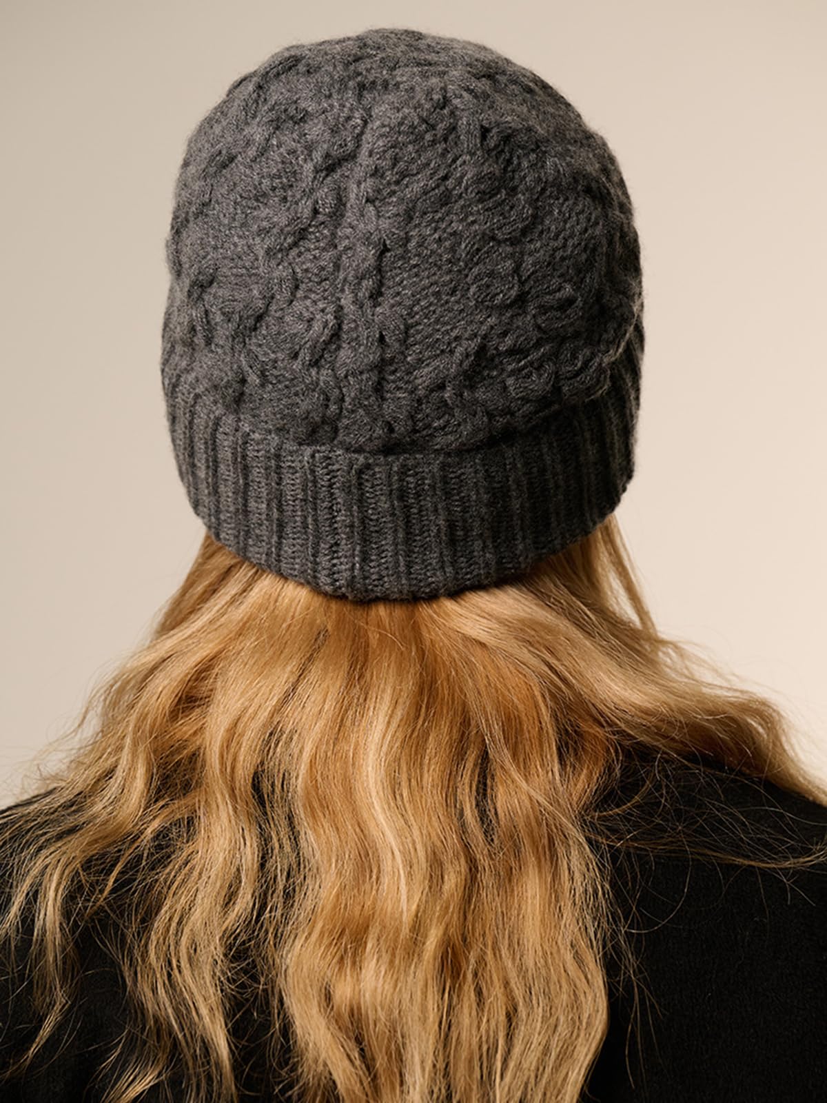 YUONNY Winter Häkel Beanie Mütze für Damen Herren, 30% Kaschmir & 70% Wolle, Weiche Warme Cuffed Strickmütze, Gestrickt Skull Cap Winddicht Hut mit Umschlag für Outdoor Sport Ski Radfahren