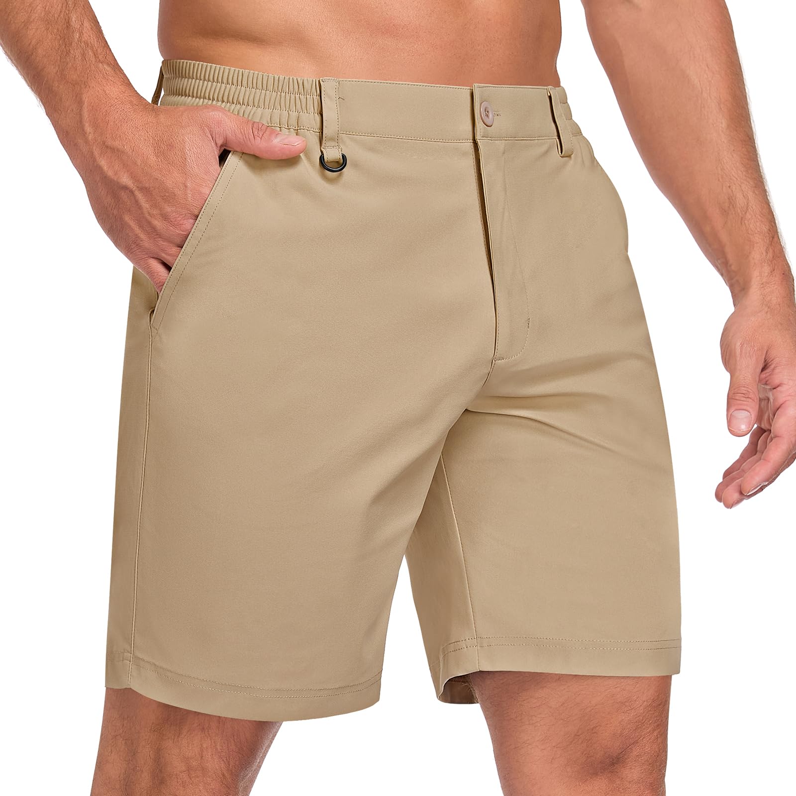 Zoofly Short de Golf pour Homme Taille élastique Short Cargo été Bermuda décontracté Coupe Classique Pantalon habillé avec Poches