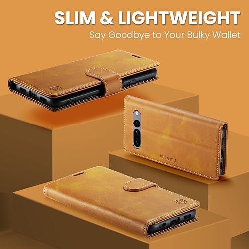 Miniatura 6 de Funda tipo cartera para Google Pixel 7 Pro con bloqueo RFID, soporte para tarjetas de crédito, de piel sintética, con función atril, protección a