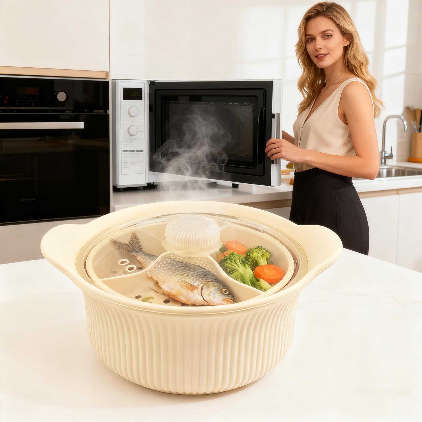 Dampfgarer Lebensmittelqualität Silikon mit Griff
