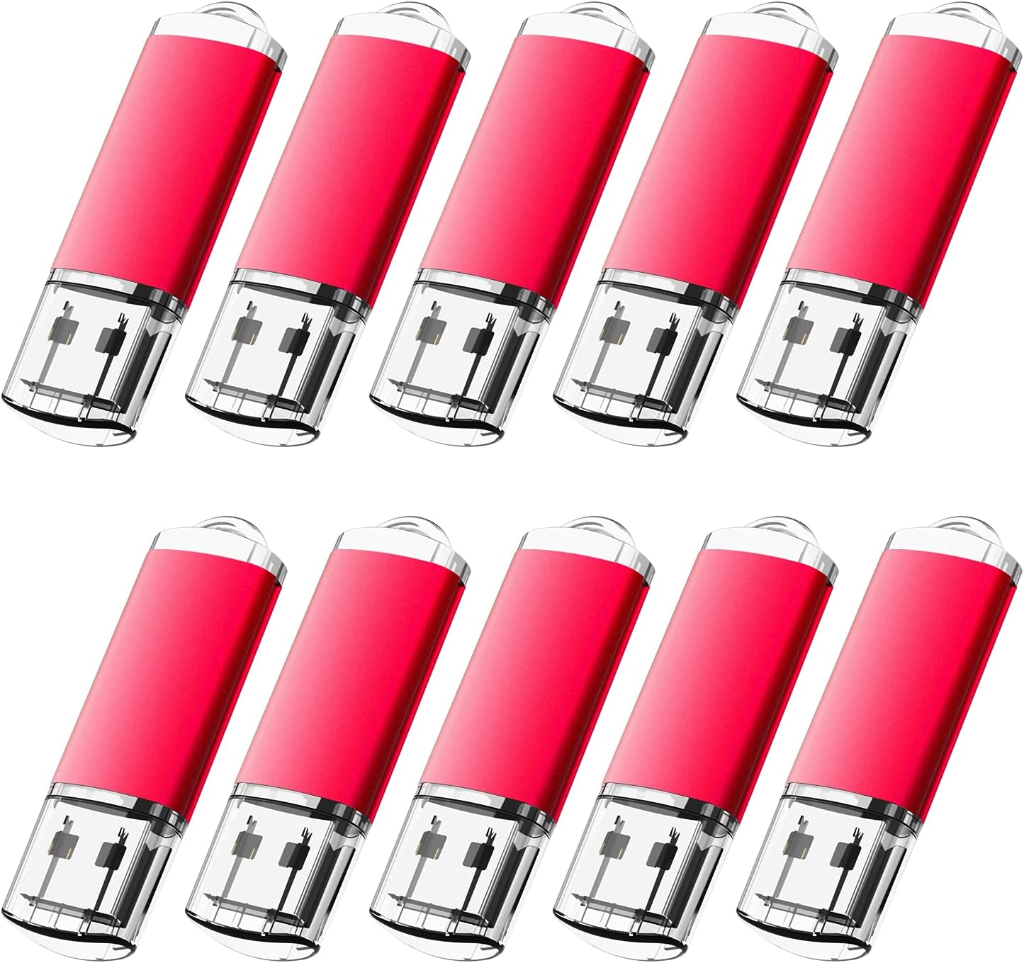 KOOTION 2GB USB 2.0 Flash Drives 10 Pack USB Flash Drives Pen Drive Memory Stick Thumb Drive USB Drives, Red