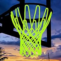 Mr Warm 2025 Upgraded Glow-in-the-Dark Basketball Net - All-Weather Anti-Whip Replacement, 12 Loops Outdoor/Indoor