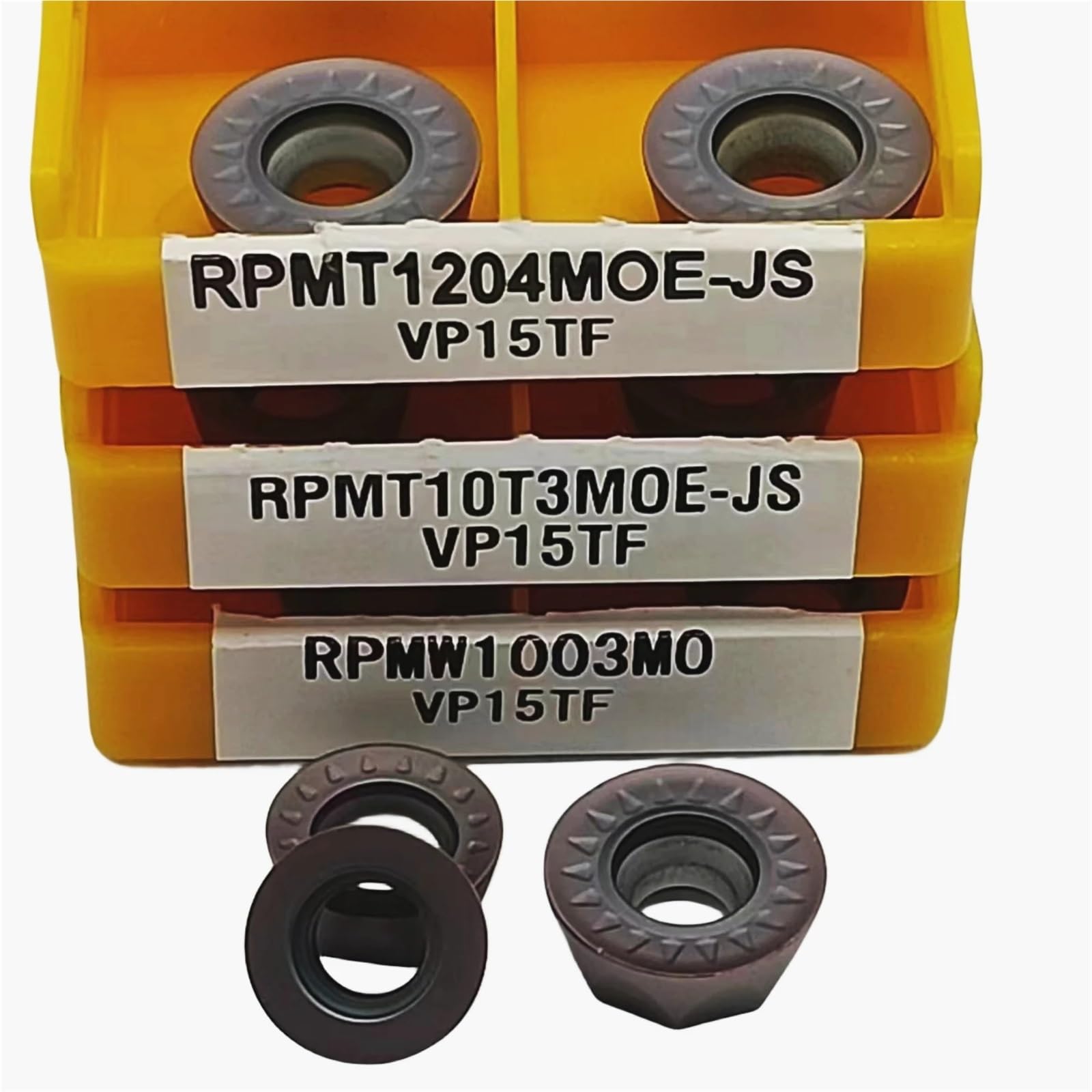 Cuchilla De Fresado Para Herramienta Corte CNC Acero Endurecido, 10 Uds Herramienta de Torno(RPMT1204 JS VP15 TF)