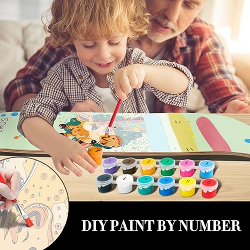 Miniatura 2 de Patinetas completas de bricolaje, patinetas estándar para principiantes, niños, niñas y adolescentes, 31 x 8 pulgadas, tabla de patinaje canadiense