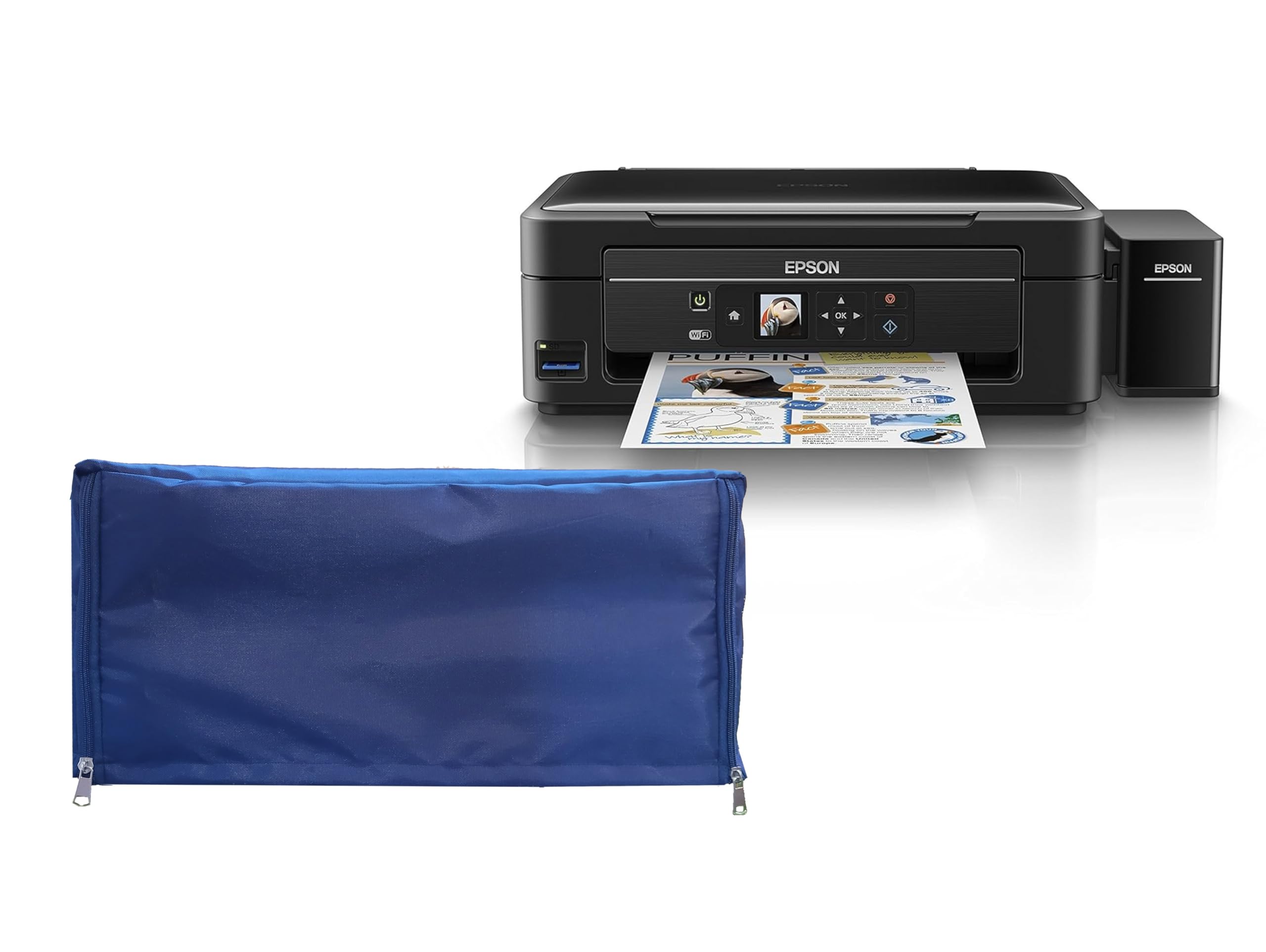 Protectio chain Printer Cover for Epson L130 / L360 / L485 / L380 Ecotank Ink Tank Colour Printer - Blue / Washable / dustproof / chain printer cover.-picture-21