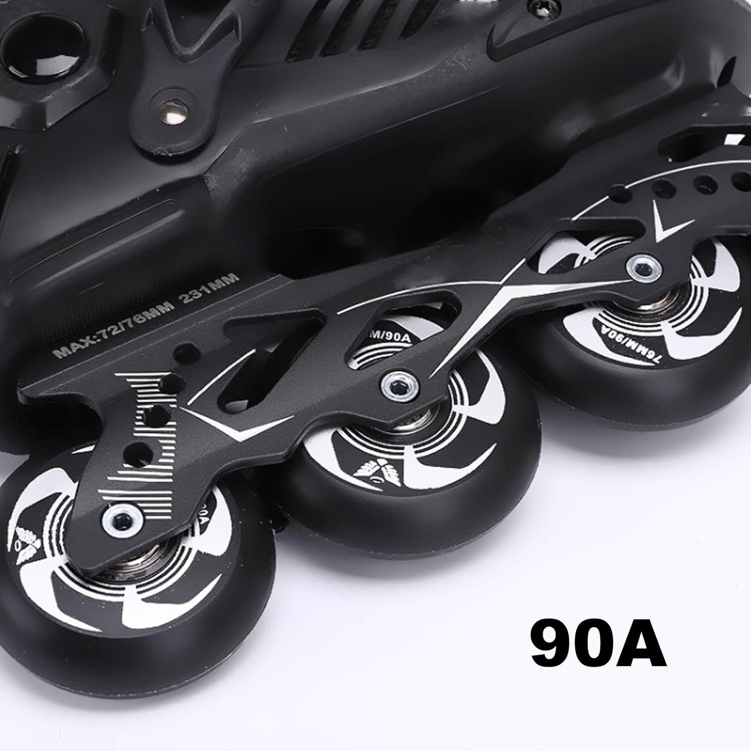 Skate Wheels Replacement, Skateboard Wheels 4 Pack 90A Inline Roller Skate Wheels Indoor， Roller Blade Skating Wheels, Roller Roller Skate Wheels Indoor with Bearings