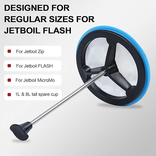 Miniatura 2 de Paquete de 2 cafeteras de prensa francesa de silicona compatibles con estufas de camping Jetboil Flash, cafetera de prensa francesa para estufas de