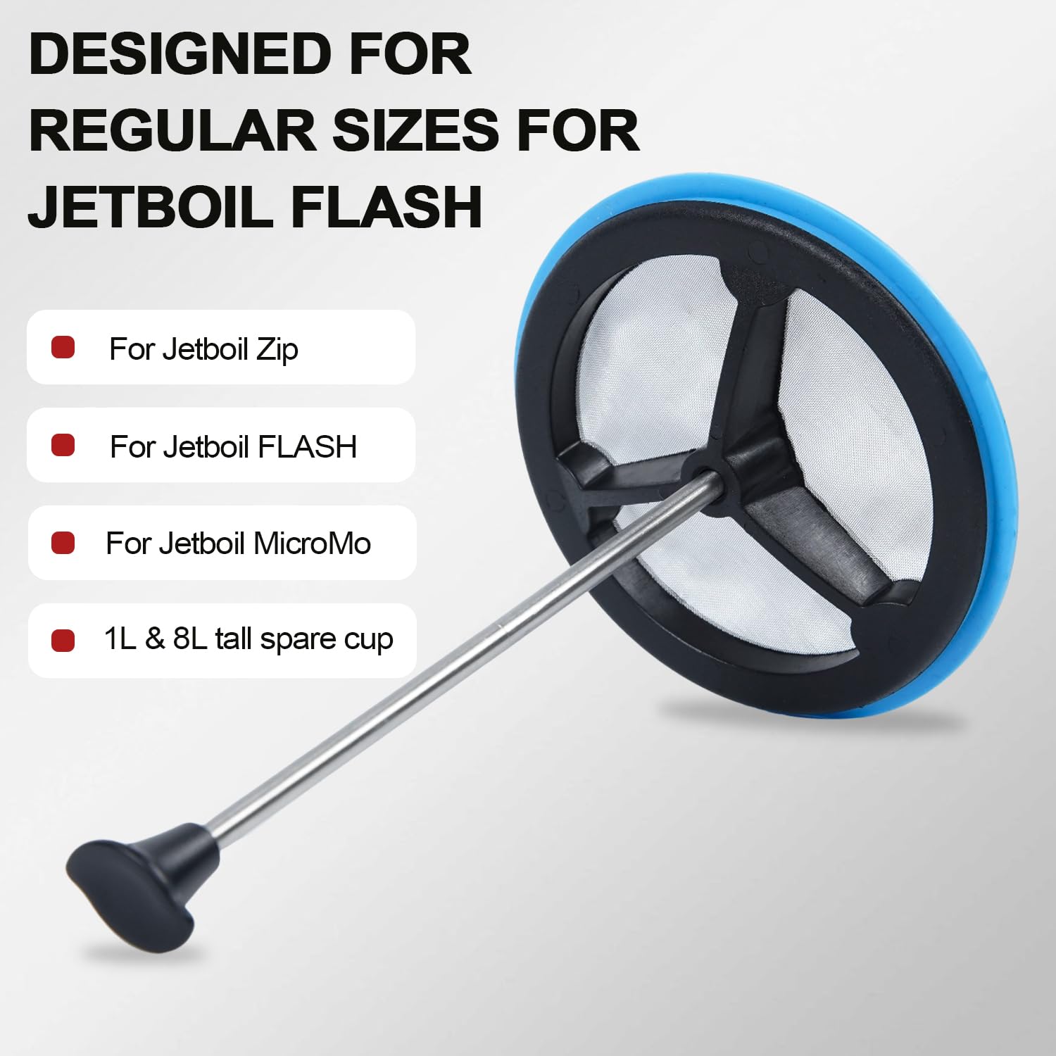 Paquete de 2 cafeteras de prensa francesa de silicona compatibles con estufas de camping Jetboil Flash, cafetera de prensa francesa para estufas de camping Jetboil Flash, tamaño regular (2)