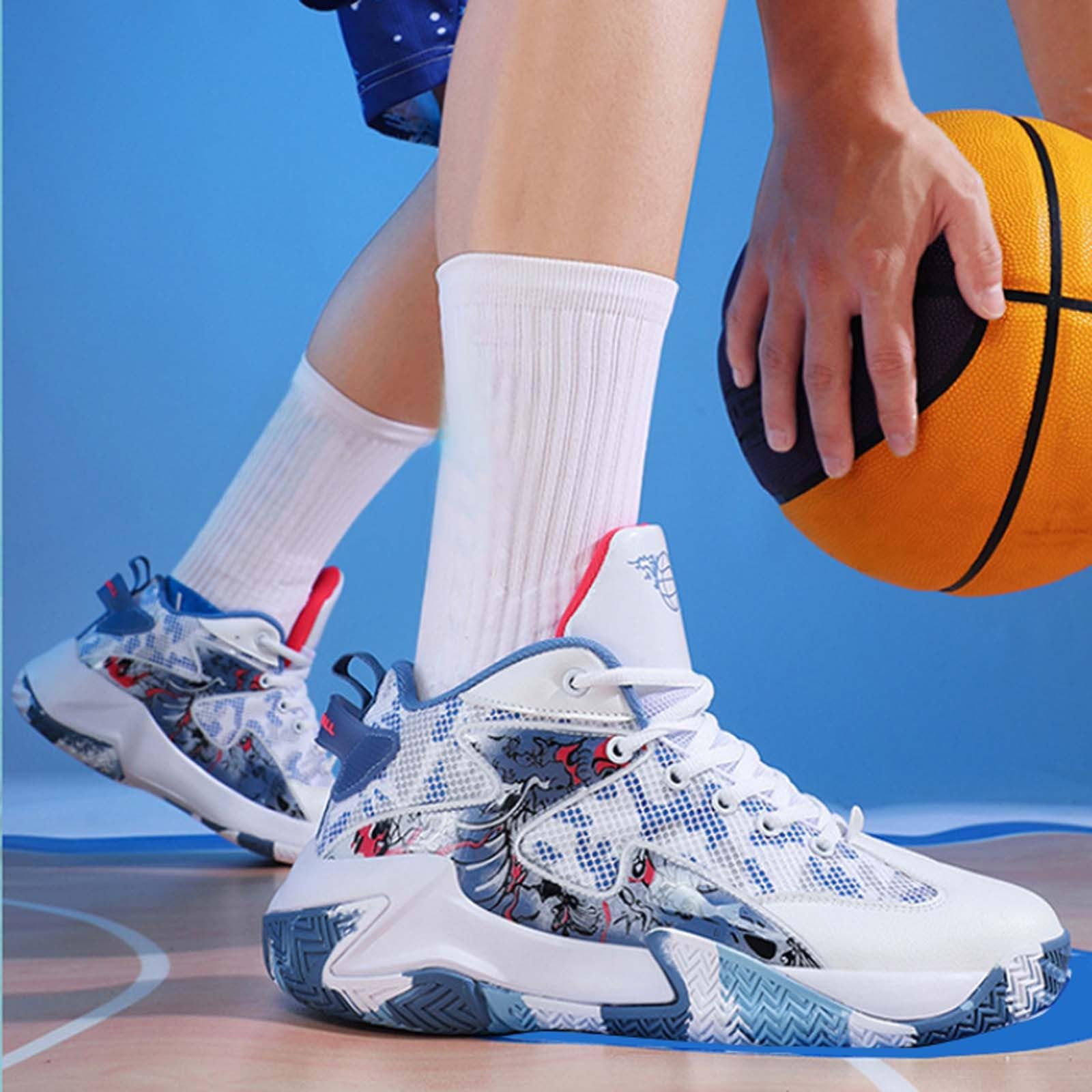 Scarpe da basket per ragazzi, per gare sportive, scarpe da allenamento alla moda per studenti, paio di sneakers versatili per tutti i giorni
