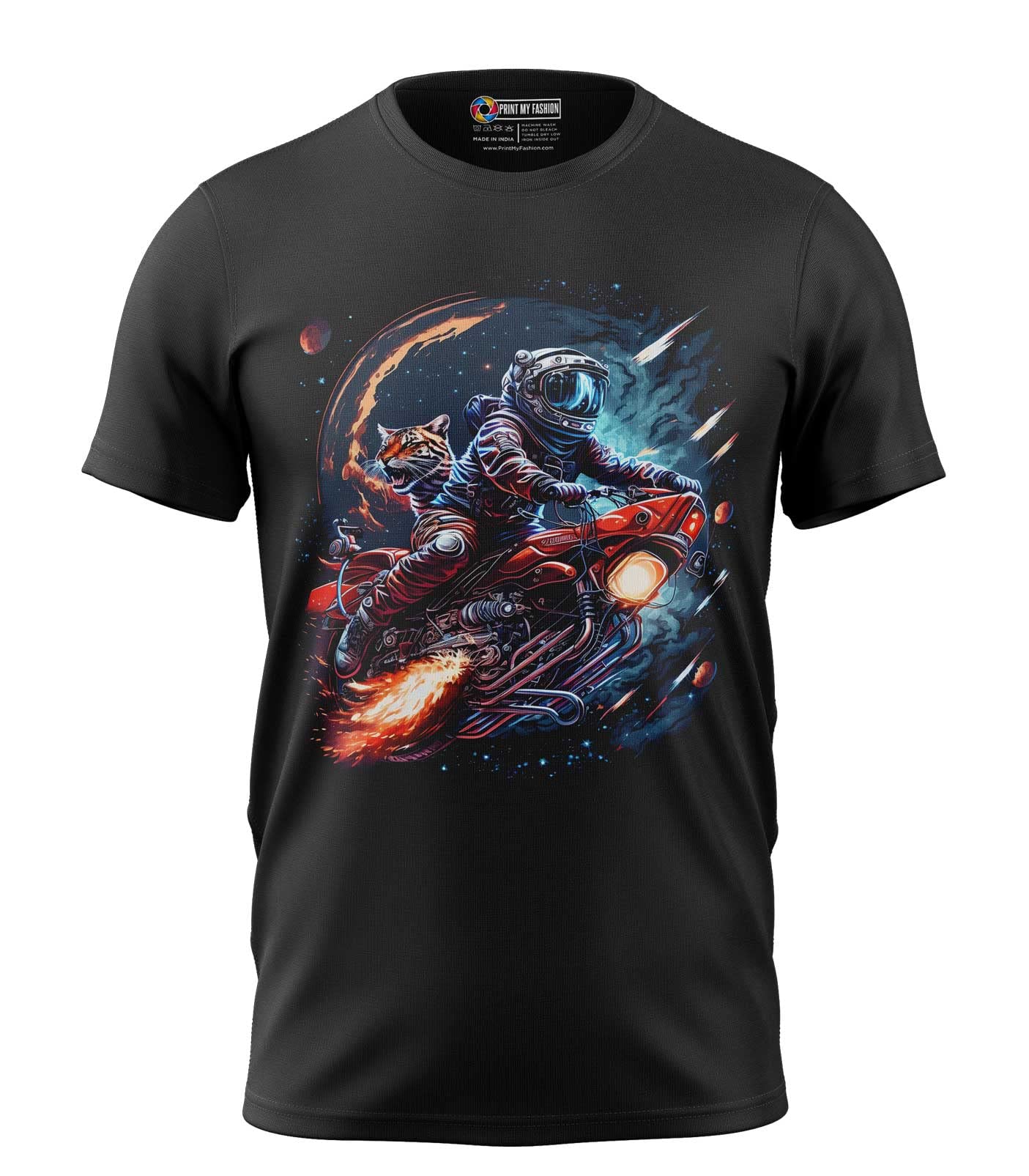 Print My FashionBoys T-Shirt Space Tiger Biker